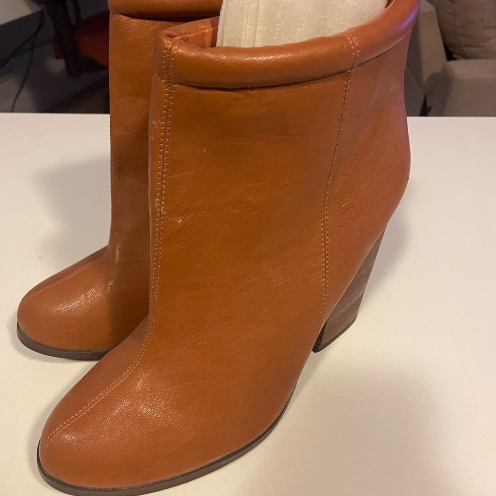 Torrid Tan Ankle Booties with Stacked Heel